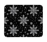 PAFEFO Tappetino per mouse con fiocchi di neve natalizi, panno con base gommata, 21 x 25 cm