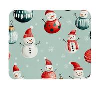 PAFEFO Tappetino per mouse quadrato con pupazzo di neve Merry Christmas, panno con base gommata, standard