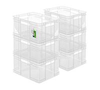 PAFEN 6x Eurobox impilabile 28l - 43 x 35 x 24 cm - contenitore per stoccaggio Euro-box trasparente impilabile per trasporto Euro-box in PP