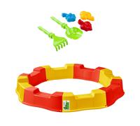 PAFEN sabbiera plastica Ø 160 sabbiera rotonda 5 giocattoli sabbia giallo/rosso