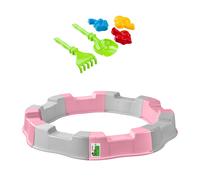 PAFEN sabbiera plastica Ø 160 sabbiera rotonda 5 giocattoli sabbia grigio/rosa