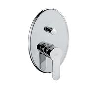 Paffoni Blu015 Miscelatore per Doccia o Vasca da Incasso con Deviatore, Miscelatore Box Doccia o Vasca con Placca Tonda da Incasso, Design Moderno e Elegante, Ottone Cromato