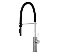 Paffoni Lavello LIGHT Miscelatore cucina Professional 2 Getti ABS Minimal con molla NERA