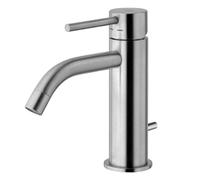 Paffoni LIG075ST Miscelatore lavabo con scarico automatico 1' 1/4 serie LIGHT Steel Looking