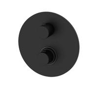 Paffoni LIQ018NO Miscelatore termostatico incasso con Piastra in metallo diametro mm.200 con 2 Uscite serie LIGHT nero opaco
