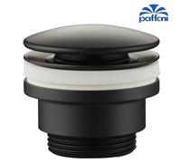 Scarico piletta 1''1/4 clic-clac nero opaco universale con vite blocco con troppo pieno