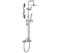 Paffoni ZCOL621CR Colonna doccia regolabile MASTER TOP completa di: deviatore, supporto scorrevole tondo, doccia MASTER in metallo, miscelatore SK168RCR
