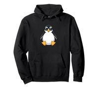 Paffuto Cool Penguin con Occhiali da Sole Summer Vibes Felpa con Cappuccio