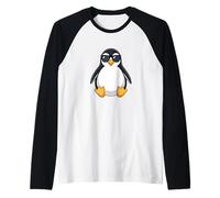 Paffuto Cool Penguin con Occhiali da Sole Summer Vibes Maglia con Maniche Raglan