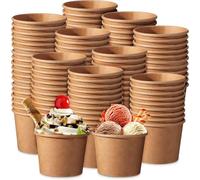 pafnisoin Coppette per Gelato 50 pezzi Bicchieri usa e Getta 150ml Bicchierini Monoporzione Dolci Coppe da Dessert Monouso Coppe da Festa (Marrone)