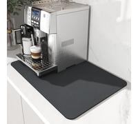 pafnisoin Tappetino per macchina da caffè, 1 pezzo, 40 x 30 cm, per macchina da caffè (nero)