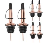 Pafusen 6 beccucci per olio d'oliva con chiusura, versatore per bottiglie di olio, liquori per vino, liquori, olio, caffè, sciroppo, aceto (oro rosa, versatore con chiusura)