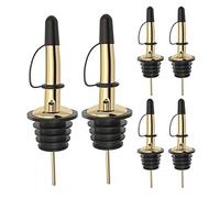 Pafusen 6 beccucci per olio d'oliva con chiusura, versatore per bottiglie di olio, liquori per vino, liquori, olio, caffè, sciroppo, aceto (oro, versatore con chiusura)