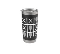 Pagaia da badminton Vintage Tic-Tac-Toe Bicchiere termico in acciaio inox doppia parete