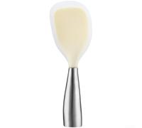 Pagaia per riso in silicone resistente al calore, con manico in acciaio inox e senza puntini per servire senza sforzo cibi caldi come pasta e cereali in arancione per uso moderno in cucina oggi (B)