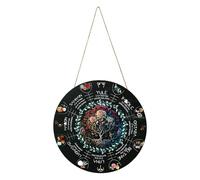 Pagan Wheel Calendar - 12 pollici Witch Calendar for Home Decor | Porta Sign and Wall Hanging with Celestial, Seasonal Wheel of the Year Display for Yule, and Holiday Decoration