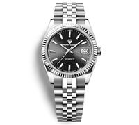 PAGANI DESIGN 1645 Orologio da uomo 43MM NH35A Movimento automatico 100M resistente all'acqua, acciaio inossidabile, specchio zaffiro, orologio sportivo business. (Oro-nero) (Nero)