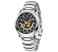 Pagani Design 1788 GMT Orologi Automatici da Uomo High-end NH34 GMT Movimento Cinturino In Acciaio Inox Impermeabile 100M Lusso Moda Orologi da Uomo con Doppio Fuso Orario, Nero , Classico