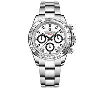 Pagani Design Classic Cronografo multifunzione da uomo Acciaio inossidabile giapponese VK63 Movimento al quarzo Tester 100m Orologio da lavoro di lusso impermeabile (white-1727)
