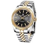 Pagani design Orologio Automatico da Uomo, Movimento Meccanico Automatico Giapponese, Elite Business Watch, Acciaio Inox, Moda Casual, Resistente all'Acqua fino a 100m… (Oro nero - PA1645- PQ)