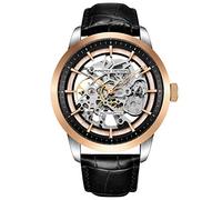 Pagani Design Orologio da uomo automatico, polso scheletro meccanico da uomo, resistente all'acqua, cinturino in pelle, carica automatica, acciaio inossidabile, analogico, collezione