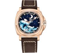PAGANI DESIGN YS014 Orologi automatici da uomo, movimento NH35A, orologi meccanici da uomo, bracciale in pelle alla moda, quadrante luminoso (YS014-Marrone dorato-CJ)