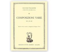 Paganini Niccolò COMPOSIZIONI VARIE M.S. 85-105 - per Chitarra - ed. Suvini Zerboni
