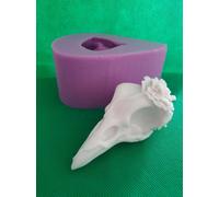 Pagano Floreale Raven Teschio Stampo Per Resina, Argilla, Cake Topper, Chocolate