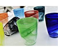 Pagano home 6 bicchieri per acqua/bibita colori assortiti multicolore in vetro modello COLORS (rosso trasparente lilla verde arancio celeste)
