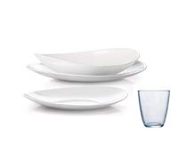 Pagano home BORMIOLI PROMETEO SERVIZIO PIATTI X 12 PERSONE 48 PEZZI CON BICCHIERI OMAGGIO