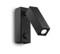 Applique Moderna Square Page Metallo Nero Led 3W 3000K Luce Calda