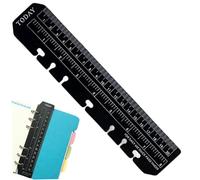 Pagina in plastica Marker Binder Ruler Pouch Page Finder Misura del segnalibri Binder Snap-in per il segnalibro A5 Notebook a 6 buche (Black), per A5, Planner Acces