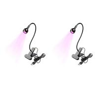 PAGJHRFJG 2X Lampada per Unghie LED UV - Mini Lampada per Unghie LED Gel X Lampada per Unghie con Clip di Fissaggio Luce LED Girevole, Nero
