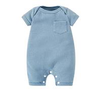 Pagliaccetto Neonata Estivo,Vestiti Neonato Femmina,Body Neonato Divertenti,Pigiama Bambina Estivo ,Abbigliamento Neonato Maschio,Tutina Neonato 0-18 Mesi Maschio,Newborn Baby (Blue, 12-18 Months)