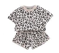 Pagliaccetto Neonata Set Abbigliamento per Bambini Estivi di Abiti Neonati Pantaloni Casual Larghi con Volant Estiva Outfit Neonato Eleganti Ragazze 1-4 Anni
