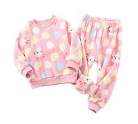 Pagliaccetto Neonato Ragazze Stampe Pigiameria Top Pantaloni 2 PZ Abiti Abbigliamento Set Ragazze Maglione, Colore: rosa., 18-24 Monate