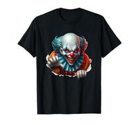 Pagliaccio spaventoso raccapricciante Halloween Costume Art Maglietta