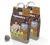 PAGLIANATURA Kit 2 pezzi Lettiera per Gatti Naturale Agglomerante 4 KG/6 LT