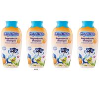 Paglieri SapoNello Bagnodoccia Shampoo Albicocca, gel doccia e shampoo con albicocca, formula senza lacrime, idratante, 400 ml, + portachiavi Italy Shop Service in omaggio, 4 pezzi