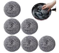 Paglietta in acciaio inox, detergente per stoviglie riutilizzabili, 6 pezzi riutilizzabili per pulire pentole, lavello, casa e ristorante barbecue