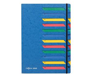 Pagna - Cartelletta con divisori numerati da 1 a 12, colore: Blu