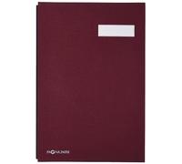 Pagna Cartellina con copertina in lino, 5 pezzi, con dorso elastico, colore: rosso