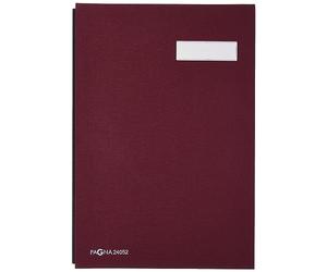 Pagna Cartellina con copertina in lino, 5 pezzi, con dorso elastico, colore: rosso