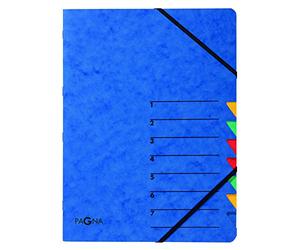 Pagna, cartellina Easy, cartone pressspan, A4 7-teilig Blau
