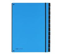 Pagna - Classificatore da scrivania, a 12 scomparti, colore azzurro