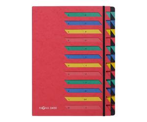 Pagna - Desk Organiser - Printed with A-Z Tabs - 24 Pieces - Red