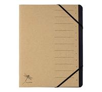 Pagna Pure - Cartella organizer con 12 scomparti, con angoli elasticizzati, in cartone riciclato con stampa discreta