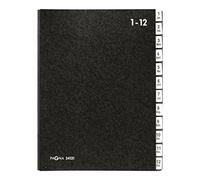 Organiser Folder 1-12 12 Sections Black