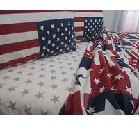Pago Poco Completo Letto Disegno AMERICA 100% Cotone SINGOLO.MATRIMONIALE.UNA PIAZZA E MEZZA!!!! (Singolo)