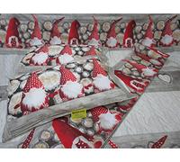 Pago Poco Completo Letto Matrimoniale In Flanella Fantasia GNOMO ELFI Di NATALE 100% Flanella Cotone In Fibra Naturale..MADE IN ITALY!!!!!!